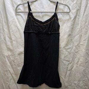 A Common Thread Black Beaded Camisole Tank Top Size Small Boho Hippie